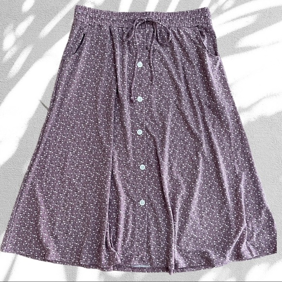 Lularoe Ditzy Floral Button Tie Waist MIDI Skirt